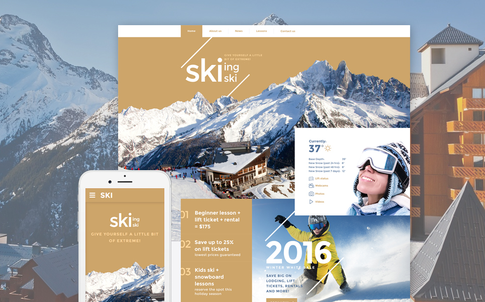 Skiing Website Template New Screenshots BIG