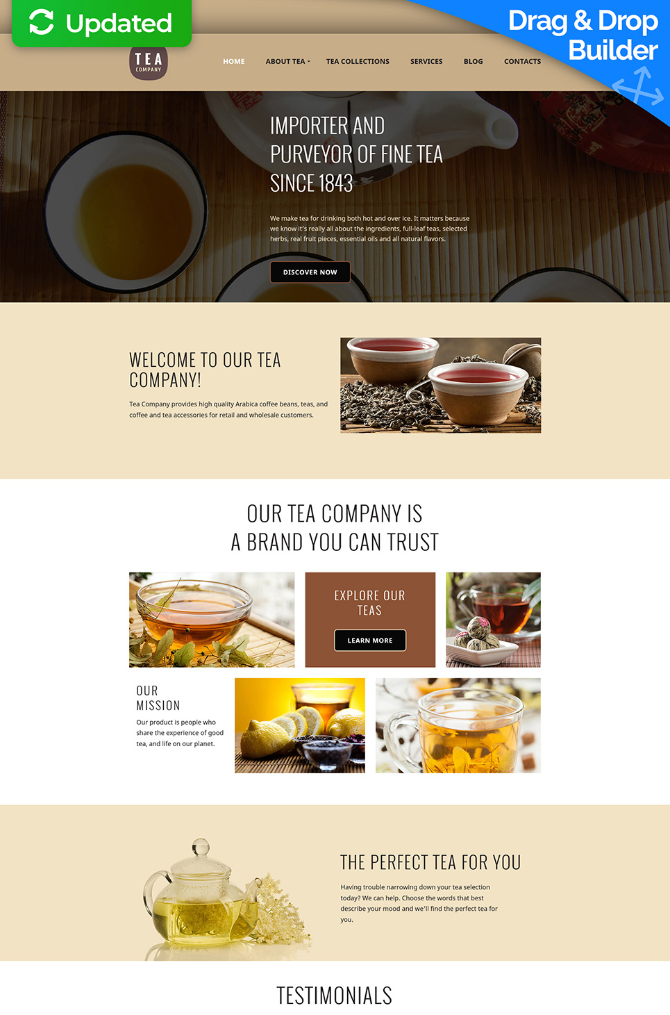 Tea Shop Responsive Moto CMS 3 Template New Screenshots BIG