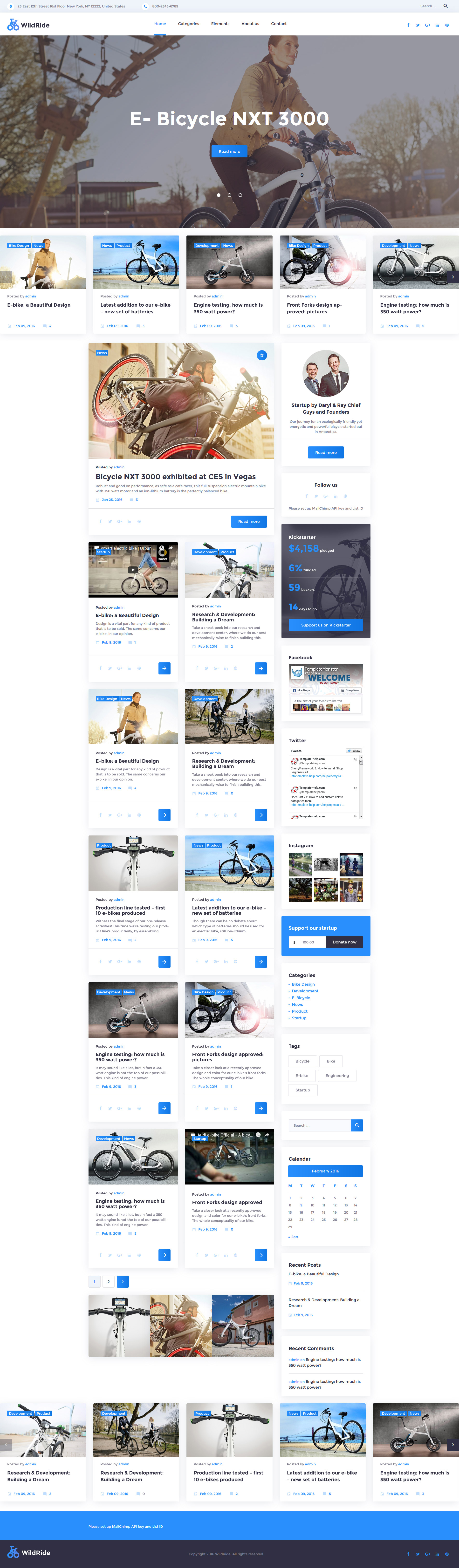 "WildRide - Sports Bicycle" - адаптивний WordPress шаблон №58378