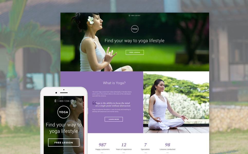 Yoga Responsive Landing Page Template New Screenshots BIG