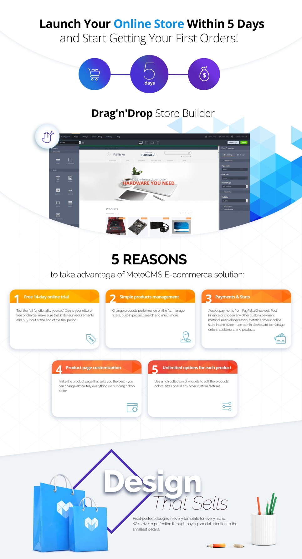 Computer Hardware site Template for Online Store MotoCMS