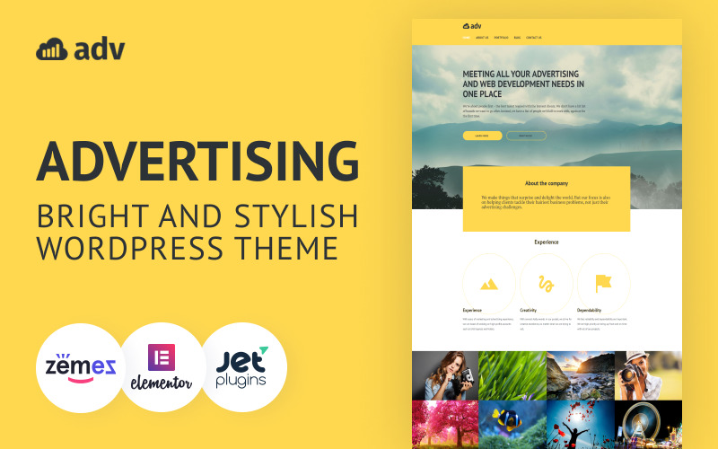 Adv - Bright And Stylish WordPress Advertising Theme WordPress Theme
