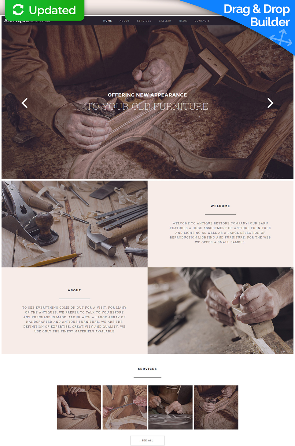 Antique Store Responsive Moto CMS 3 Template New Screenshots BIG