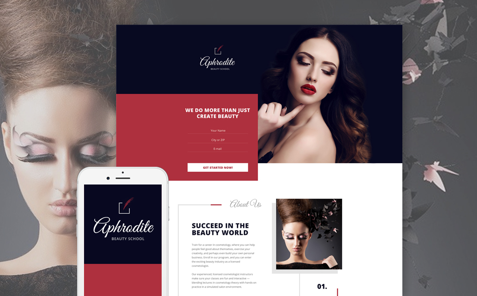 Beauty School Landing Page Template New Screenshots BIG