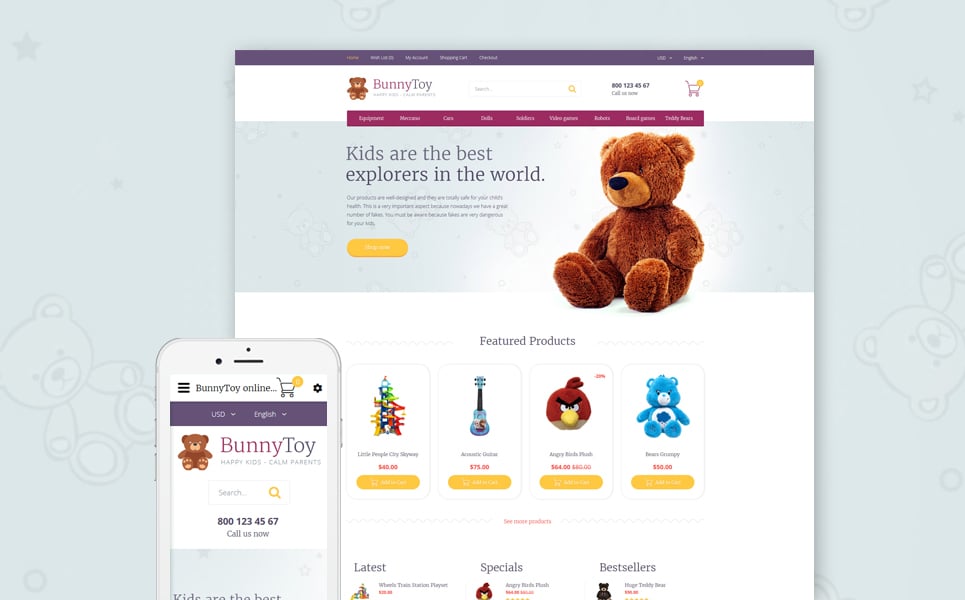 Bunny Toy OpenCart Template New Screenshots BIG