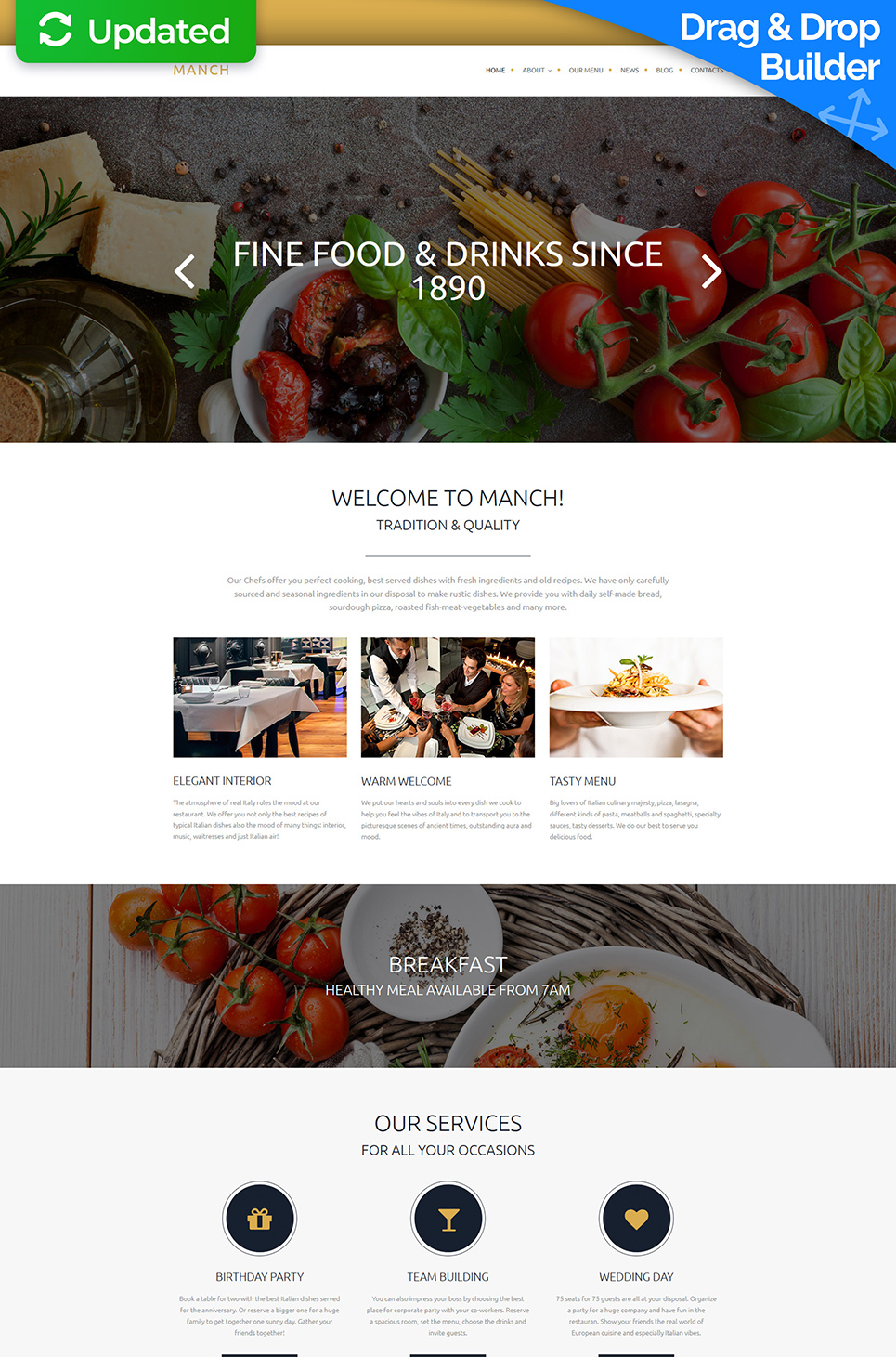 Cafe and Restaurant Responsive Moto CMS 3 Template New Screenshots BIG