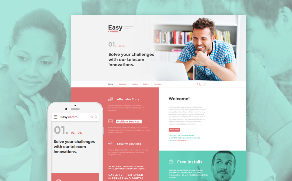 Communications Responsive Website Template New Screenshots BIG