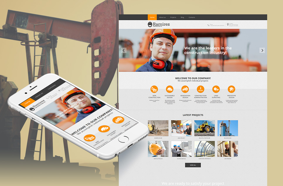 Construction Company Premium Moto CMS HTML Theme Big Screenshot Construction Company Moto CMS HTML Template New Screenshots BIG