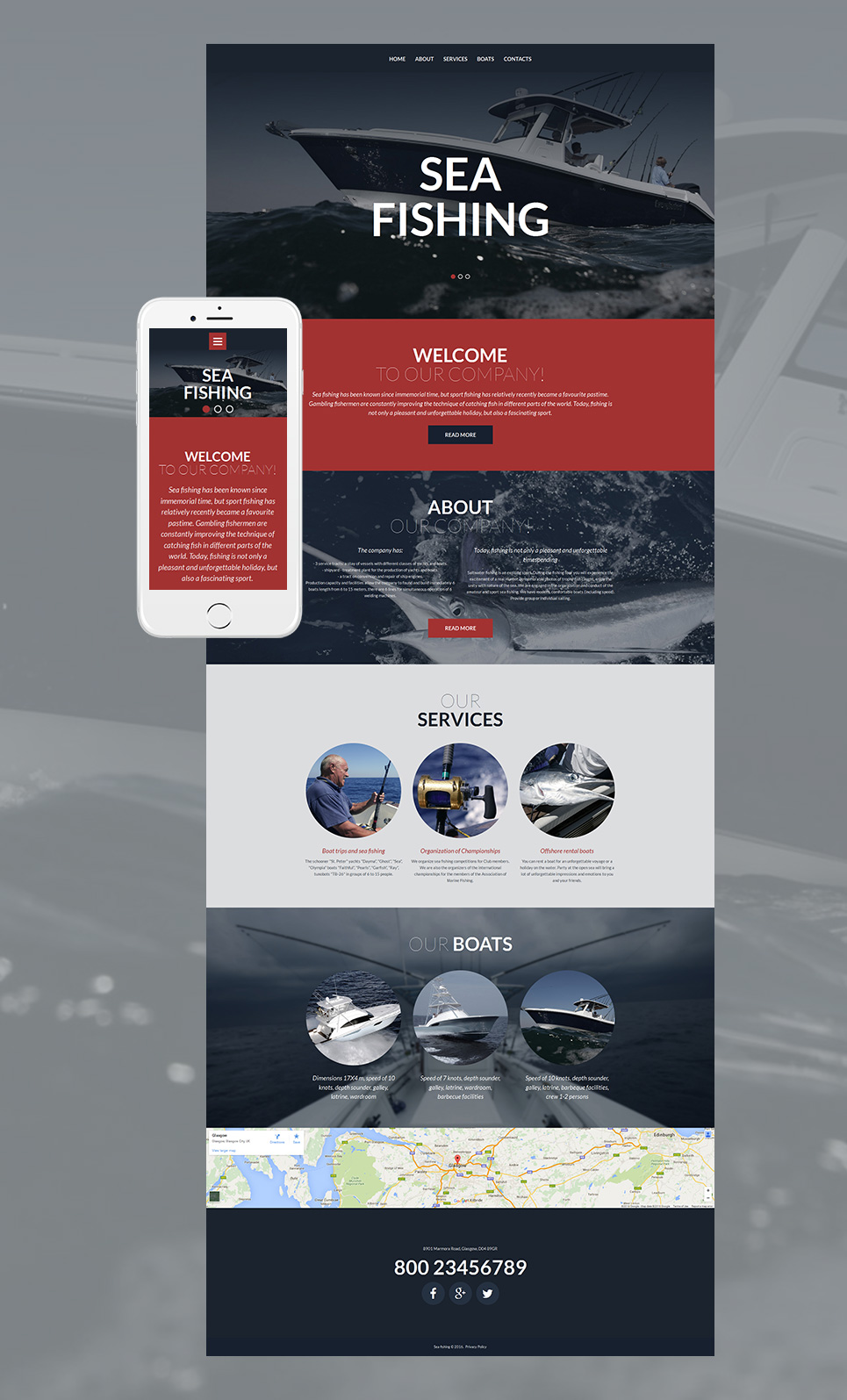 Fishing Responsive Moto CMS 3 Template New Screenshots BIG