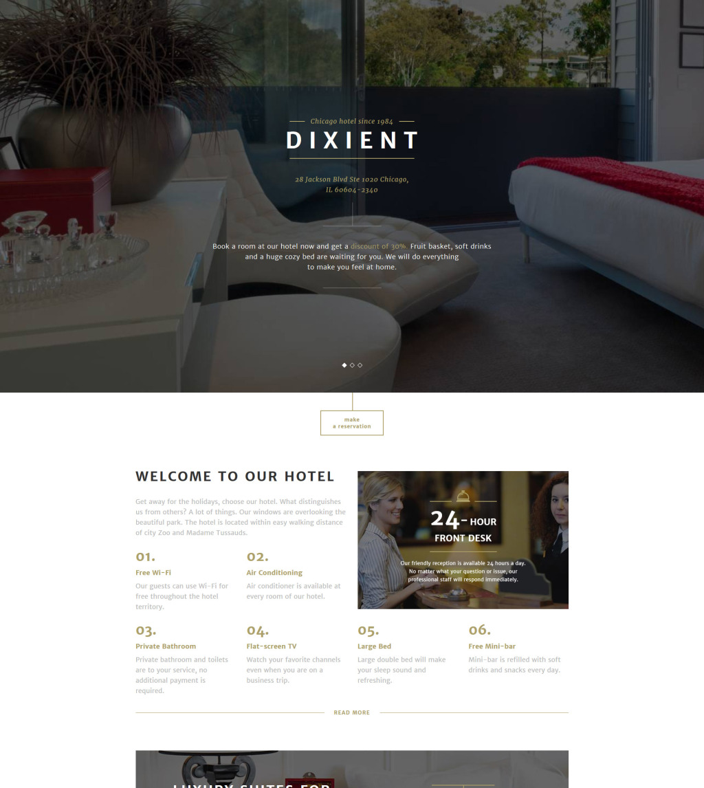 Hotels Responsive Landing Page Template #58443