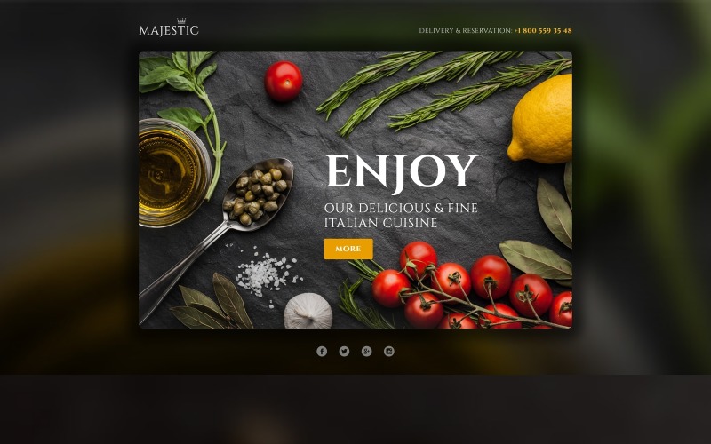 Italian Restaurant Responsive Landing Page Template
