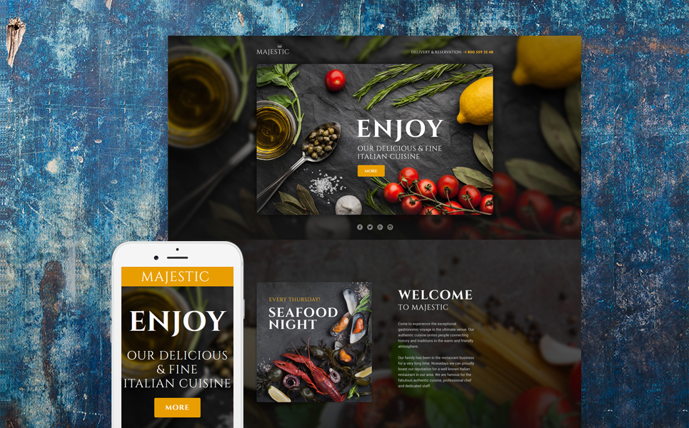 Italian Restaurant Responsive Landing Page Template New Screenshots BIG