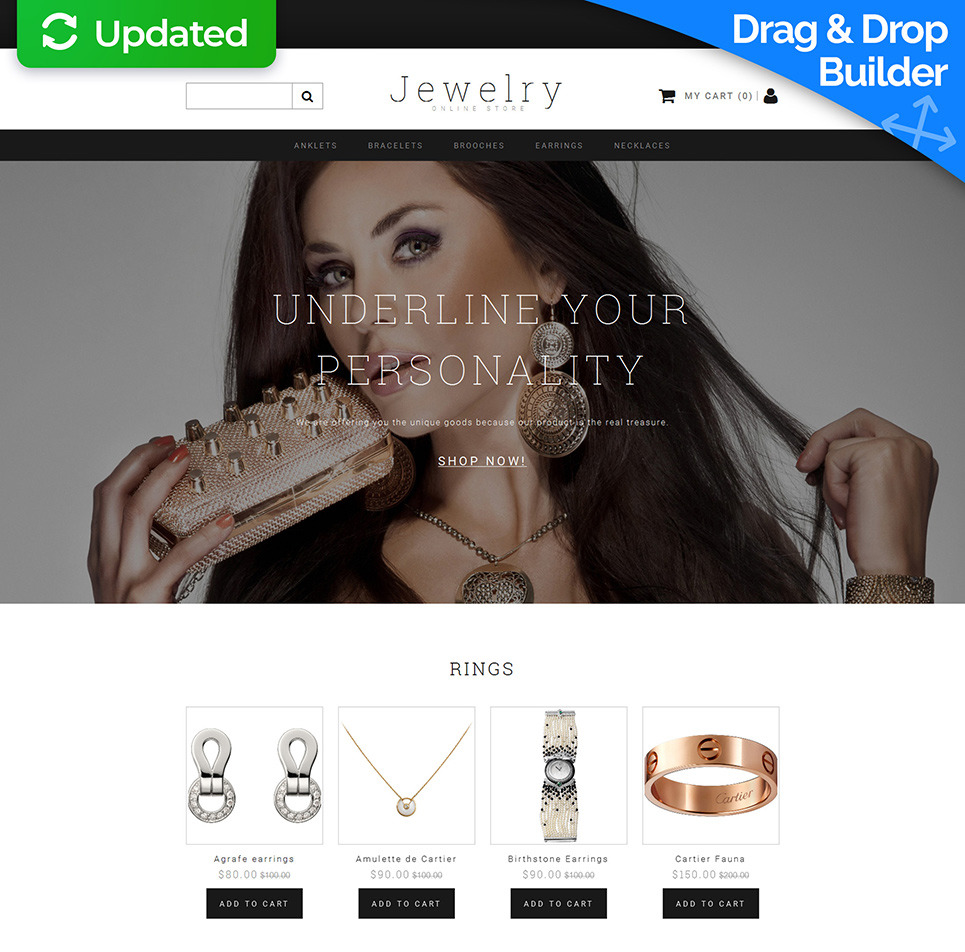 Jewelry Premium MotoCMS Ecommerce Template Big Screenshot Jewelry Responsive MotoCMS Ecommerce Template New Screenshots BIG