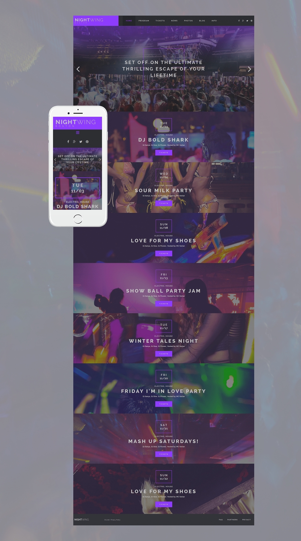 Night Club Responsive Moto CMS 3 Template New Screenshots BIG