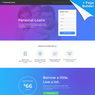 Personal Loans - Plantilla de Página de Aterrizaje con Constructor #58478
