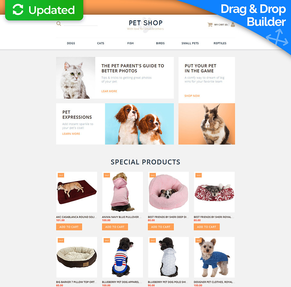Pet Shop Bootstrap MotoCMS Ecommerce Template Big Screenshot Pet Shop Responsive MotoCMS Ecommerce Template New Screenshots BIG