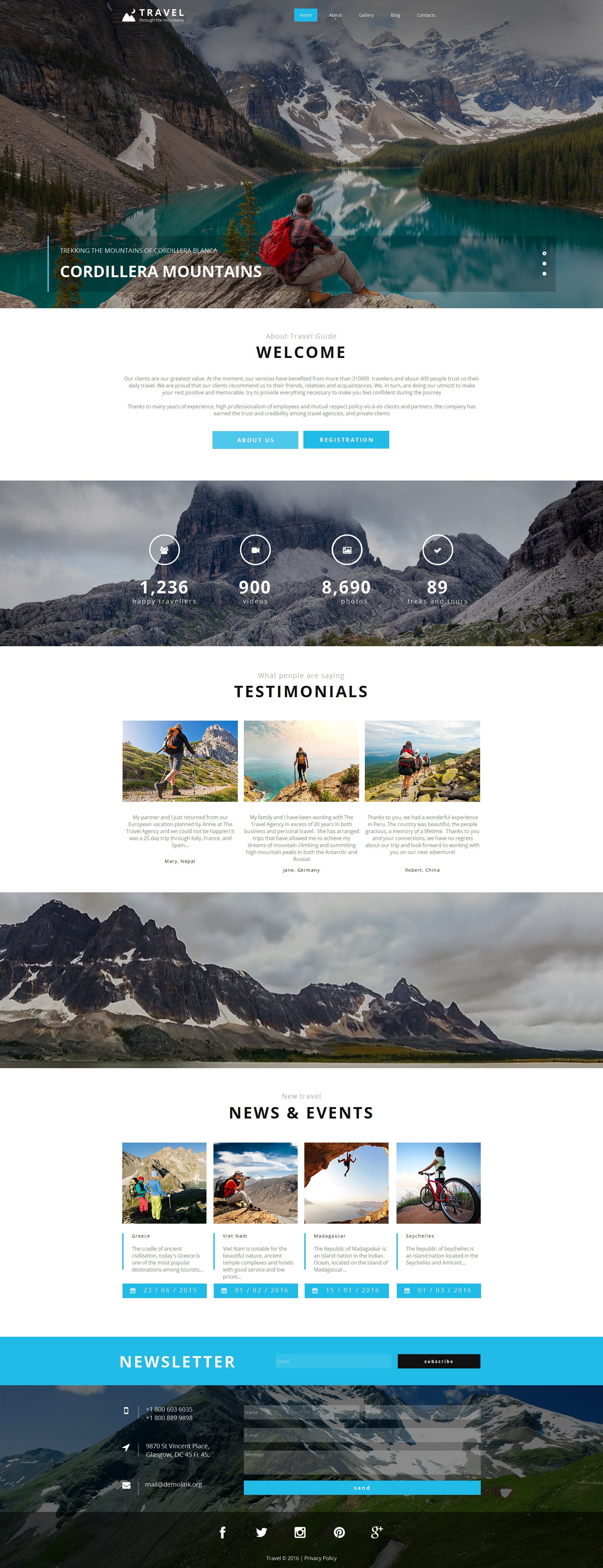 Premium Moto CMS HTML Template over Reisbureau №58474 - screenshot
