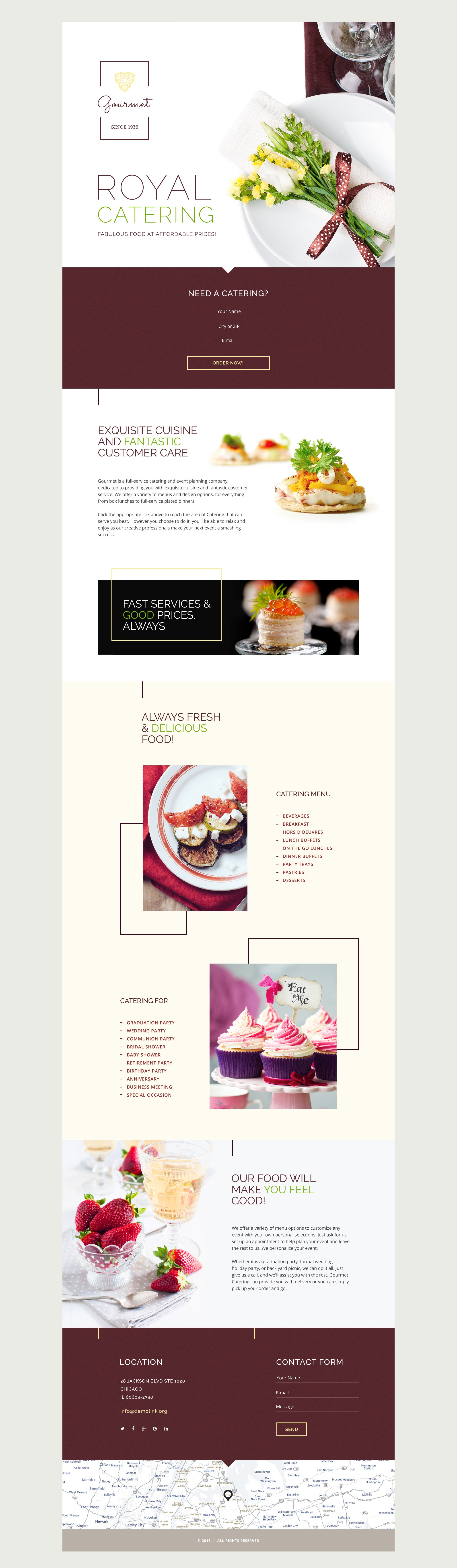 Responsivt Gourmet Landing Page-mall #58458 - skärmbild