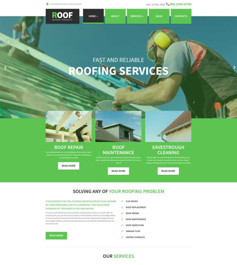  Roof Repair WordPress Theme