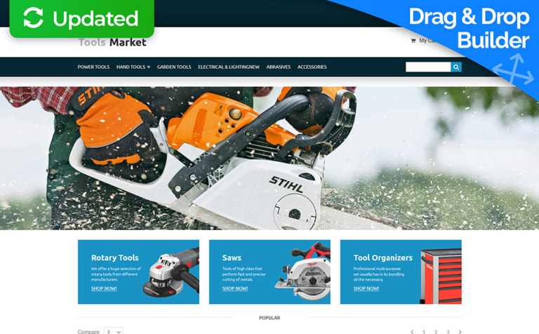Tools & Equipment Bootstrap MotoCMS Ecommerce Template Big Screenshot Tools & Equipment Responsive MotoCMS Ecommerce Template New Screenshots BIG