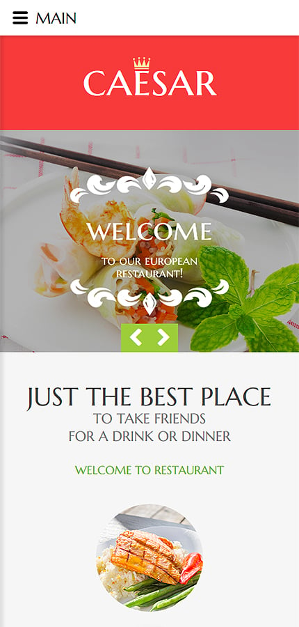 Kit Graphique #58582 Caesar Restaurant Responsive Site - Smartphone Layout 1 