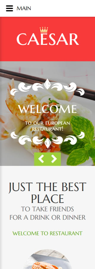 Kit Graphique #58582 Caesar Restaurant Responsive Site - Smartphone Layout 2