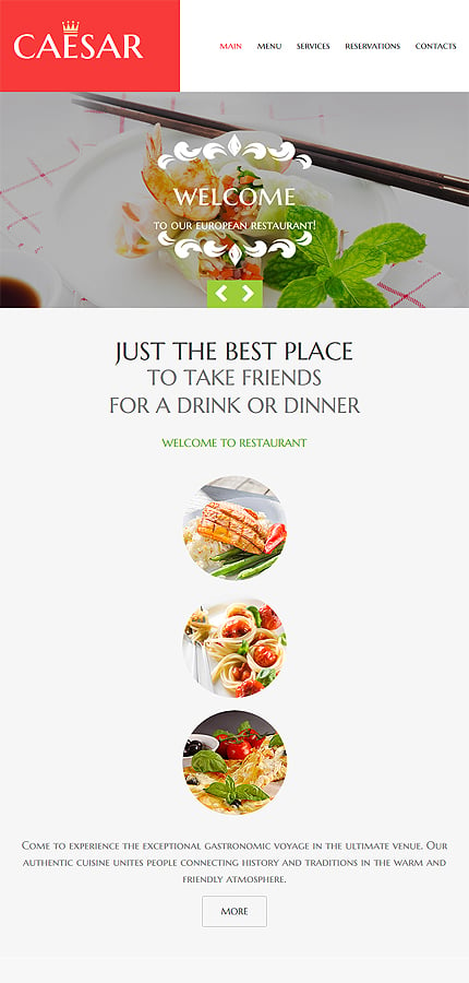 Kit Graphique #58582 Caesar Restaurant Responsive Site - Tablet Layout 