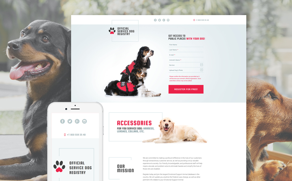 Dog Responsive Landing Page Template New Screenshots BIG