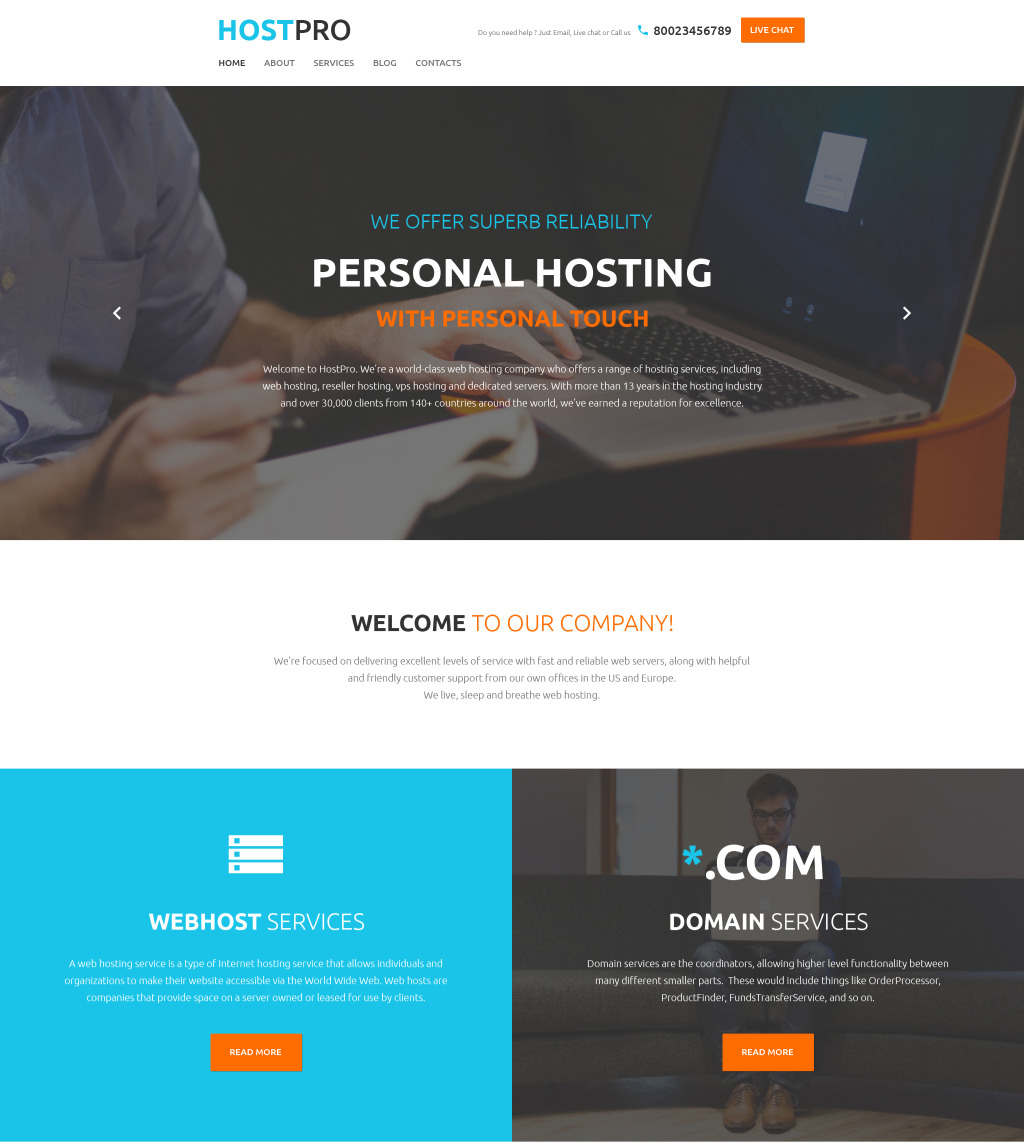 Web Hosting Services WordPress Template