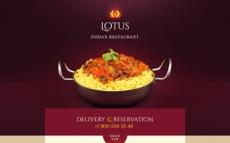 Indian Restaurant Responsive Landing Page Template