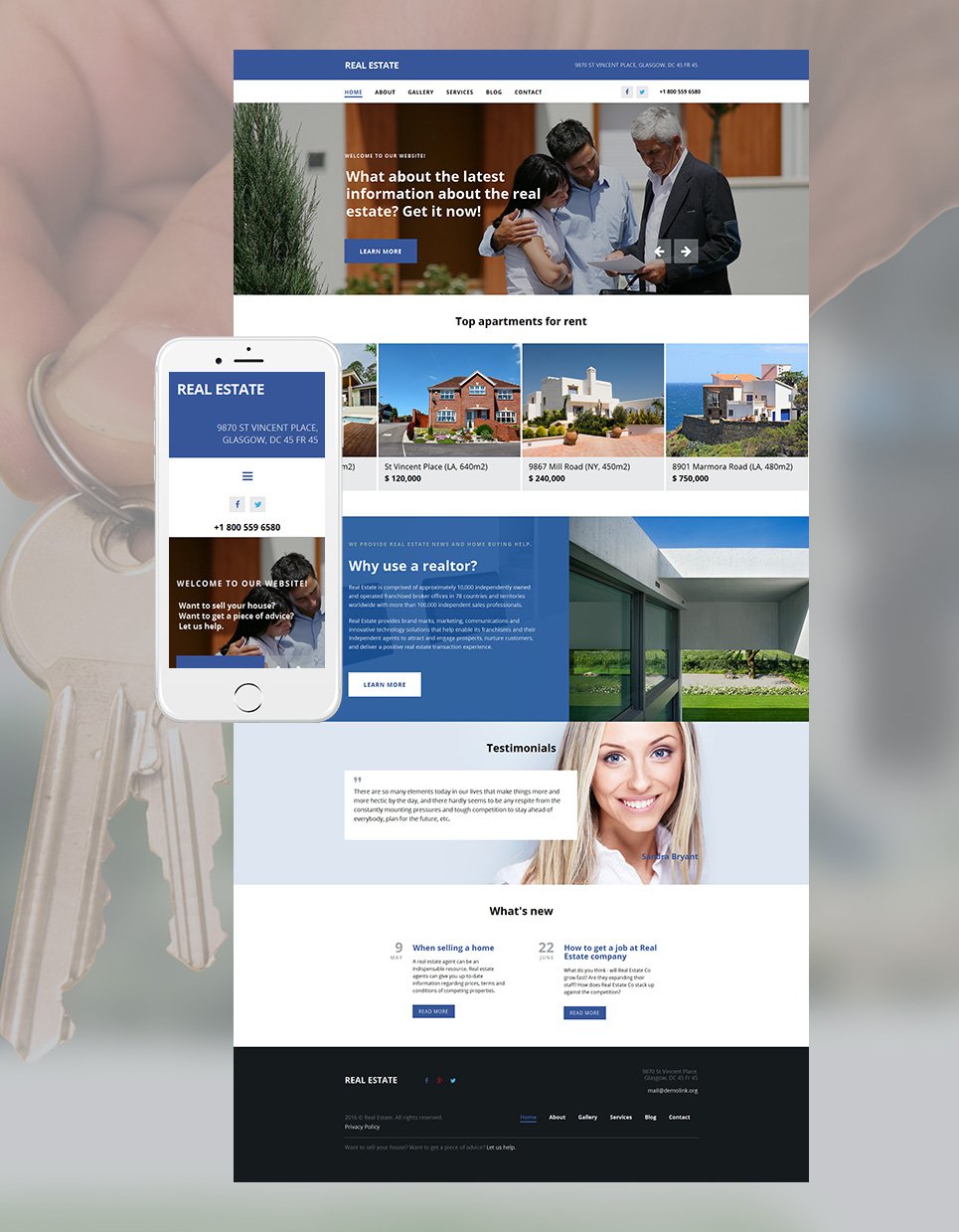 Real Estate Agency Responsive Moto CMS 3 Template New Screenshots BIG