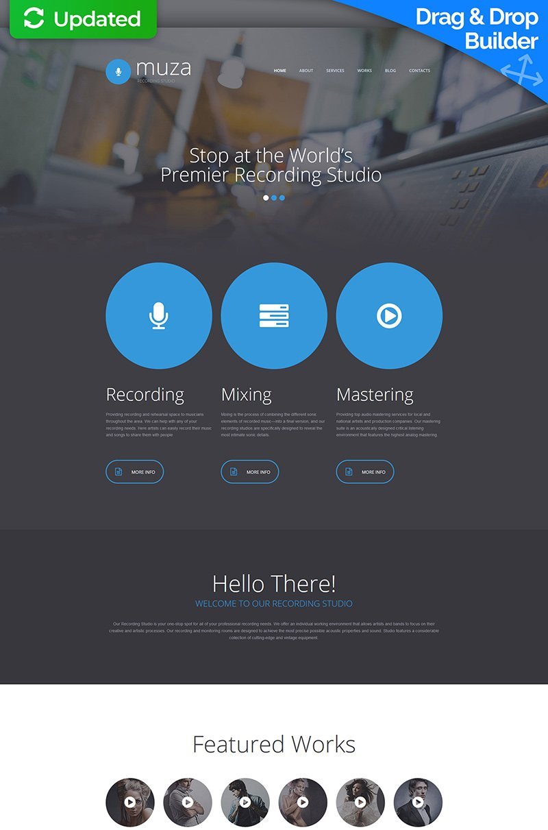 Recording Studio Responsive Moto CMS 3 Template