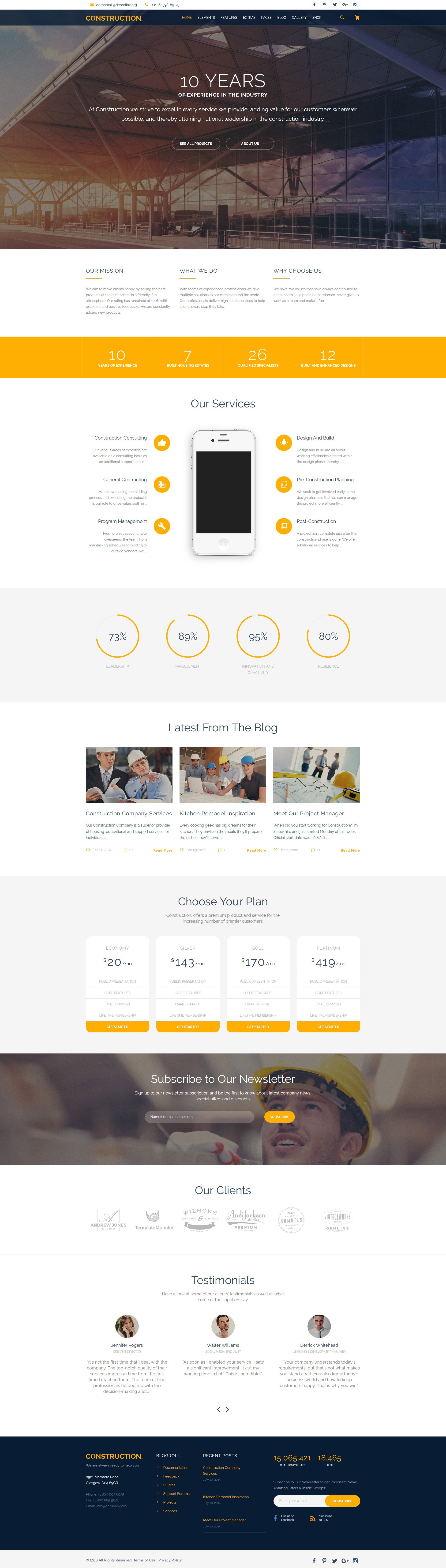 Responsive Construction Multipurpose Web Sitesi #58533