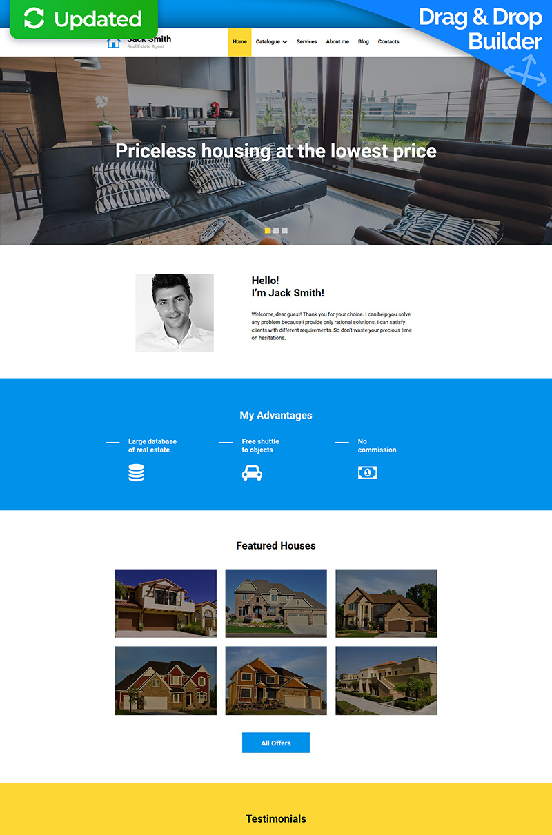 Responsive Emlak Ofisi Moto Cms 3 #58556 - Ekran resmi