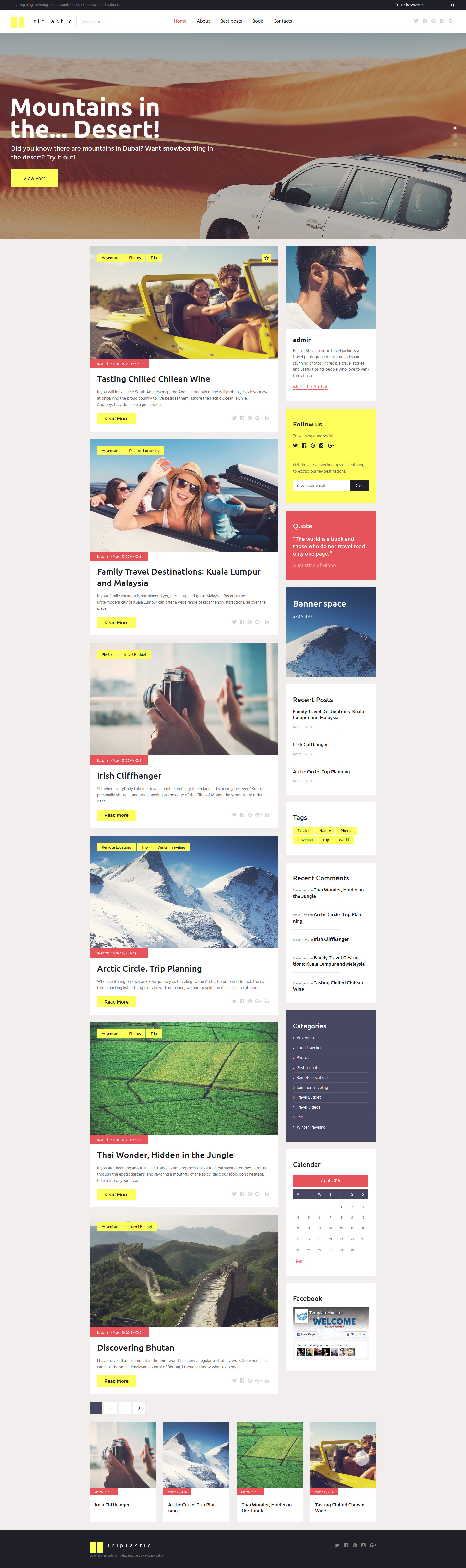 Responzivní WordPress motiv "TripTastic - Travel Blog" #58562