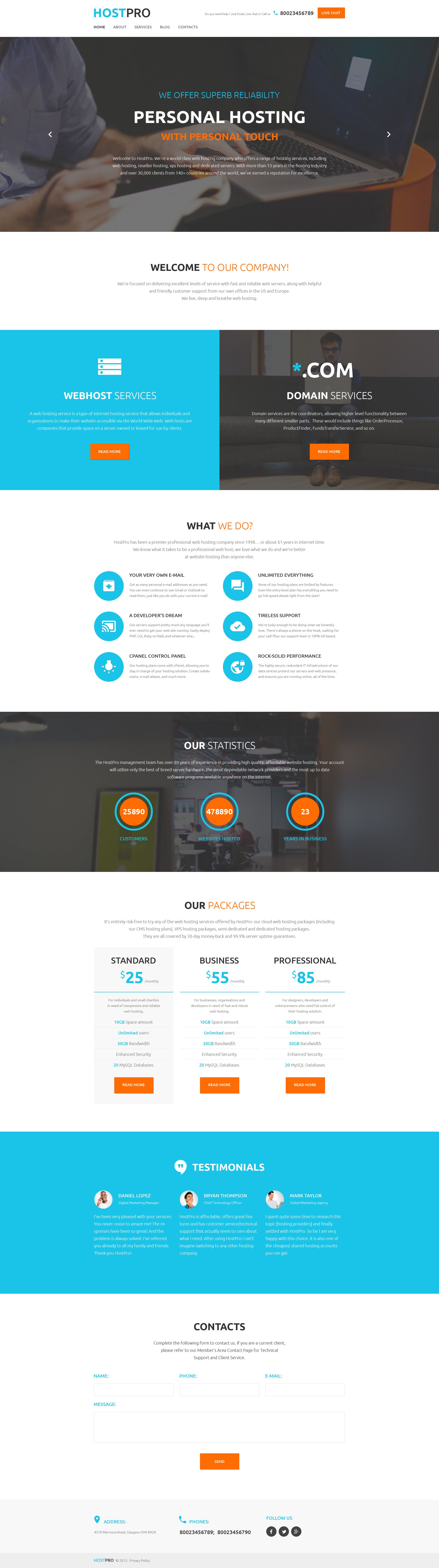Tema De WordPress "HostPro" #58537 - captura de pantalla