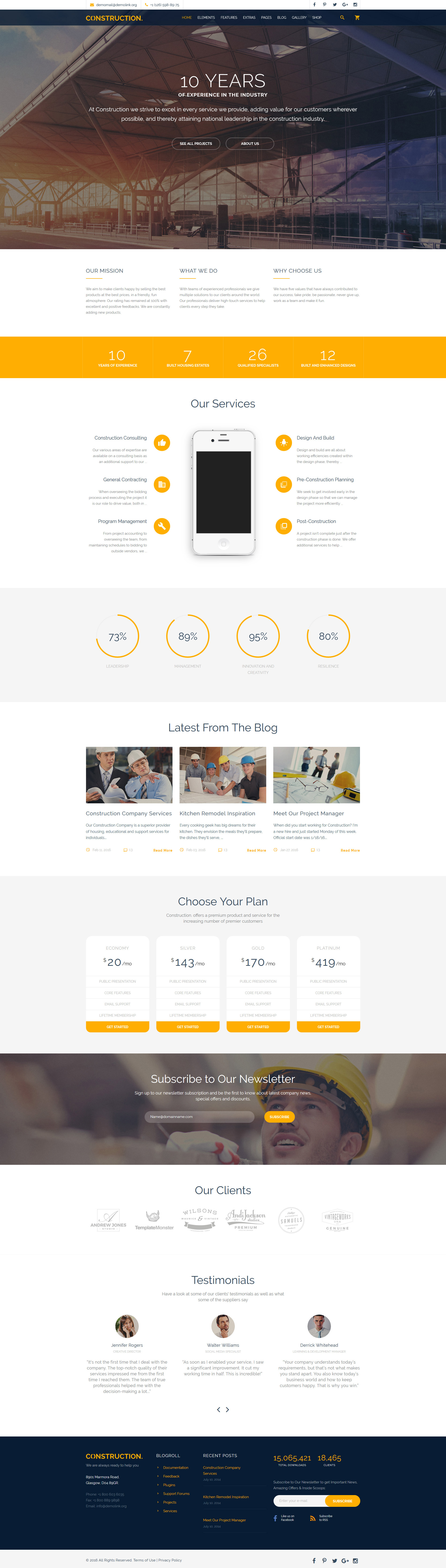 Website Vorlage namens "Construction Multipurpose" #58533