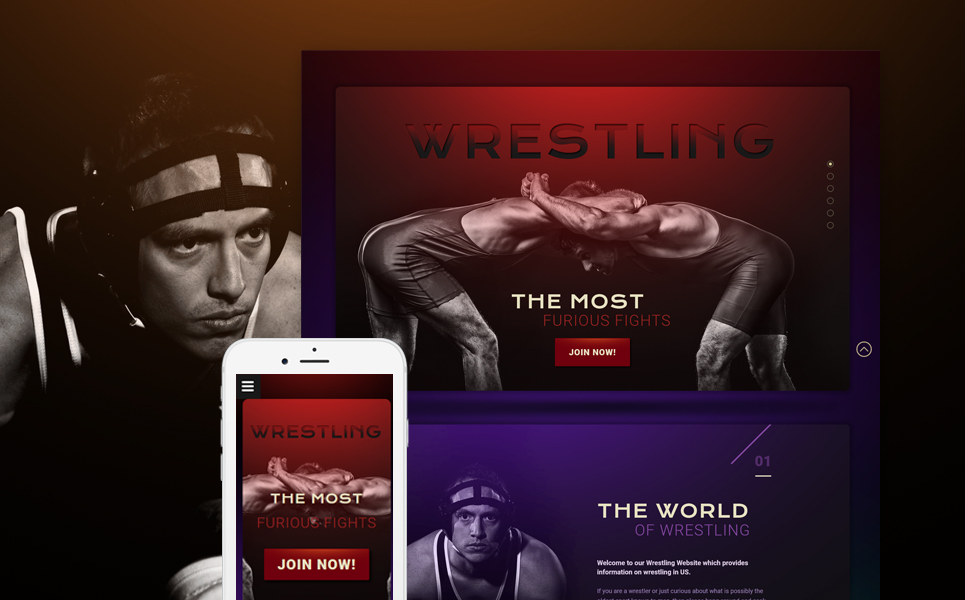Wrestling Responsive Landing Page Template New Screenshots BIG