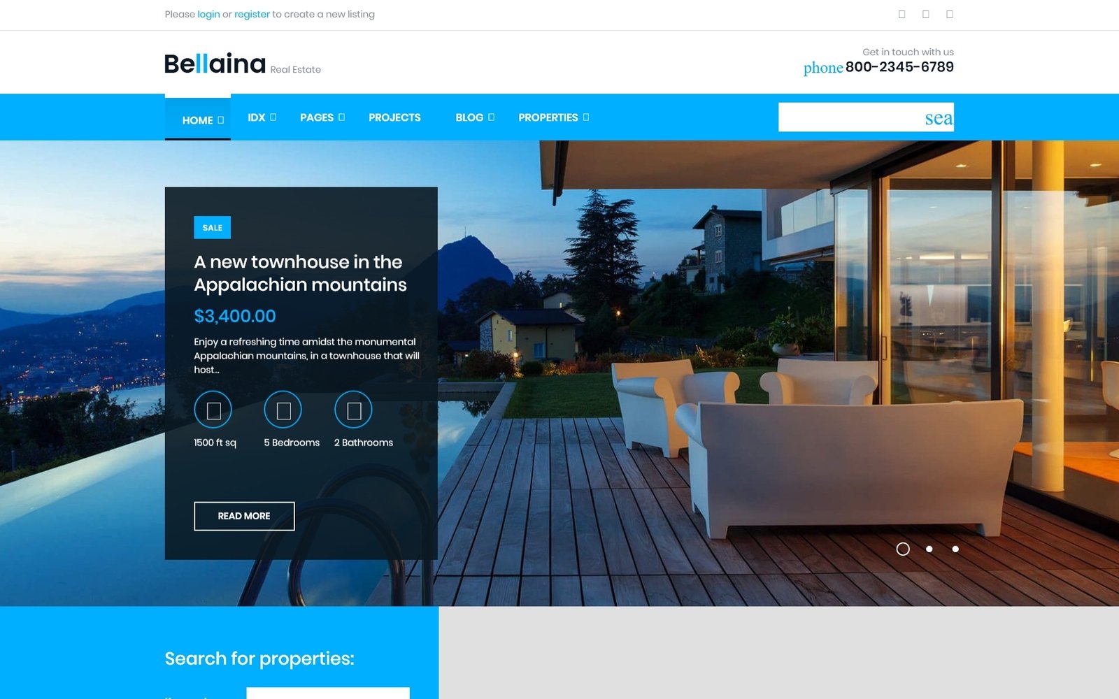 Bellaina - Real Estate Responsive WordPress Theme