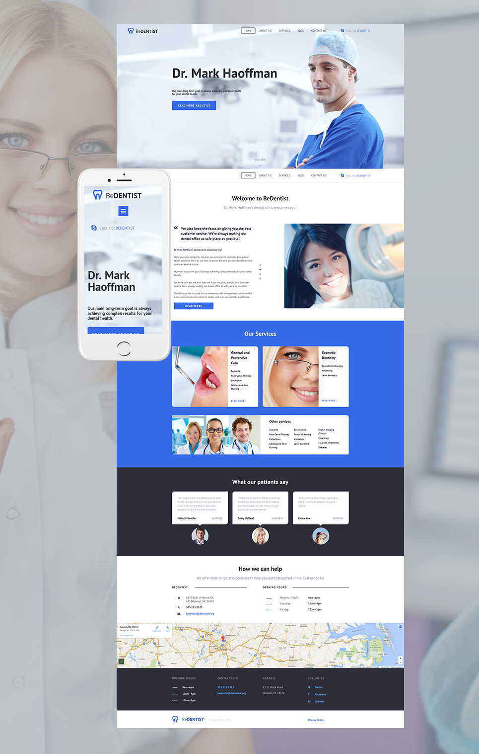 Dentistry Responsive Moto CMS 3 Template New Screenshots BIG