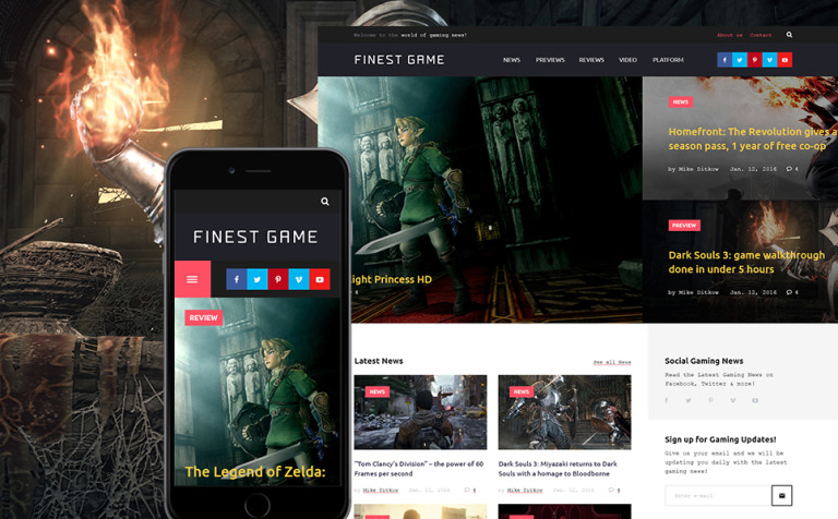 Game Portal WPML ready WordPress Template Big Screenshot Game Portal WordPress Theme New Screenshots BIG