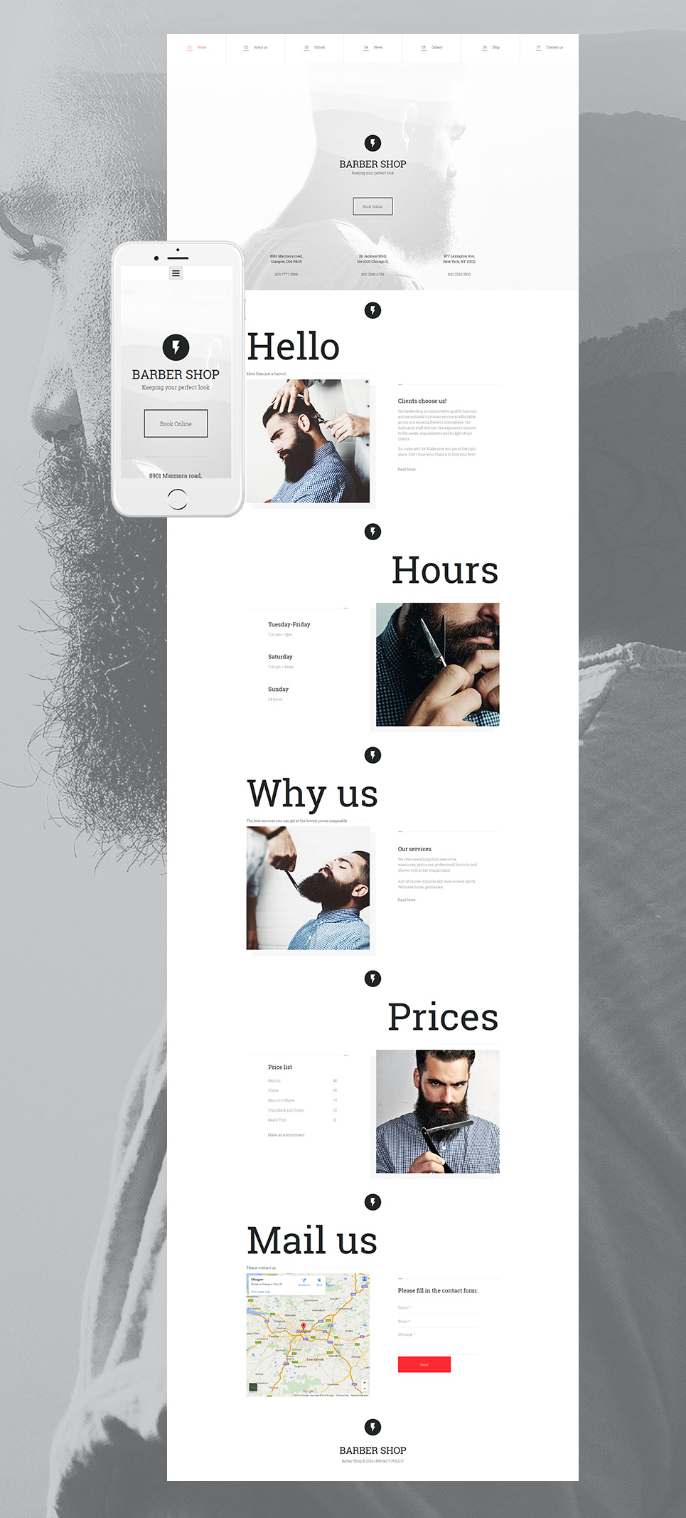Hair Salon Responsive Moto CMS 3 Template New Screenshots BIG