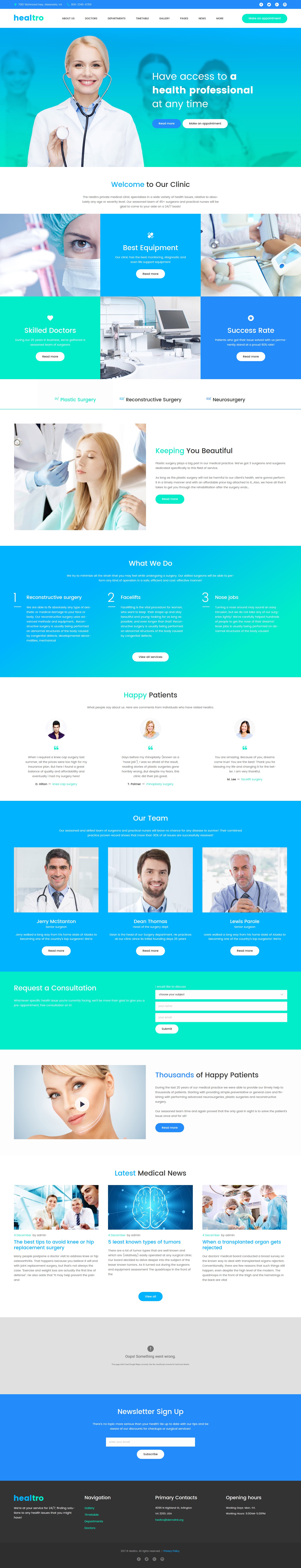 "Healtro - Clinique médicale privée" thème WordPress adaptatif #58677