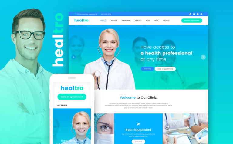 Healtro - Private Medical Clinic Responsive Responsive WordPress Template Big Screenshot Healtro - Private Medical Clinic Responsive WordPress Theme New Screenshots BIG