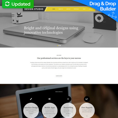 Modèle Moto CMS 3 adaptatif pour site de studio de design #58624