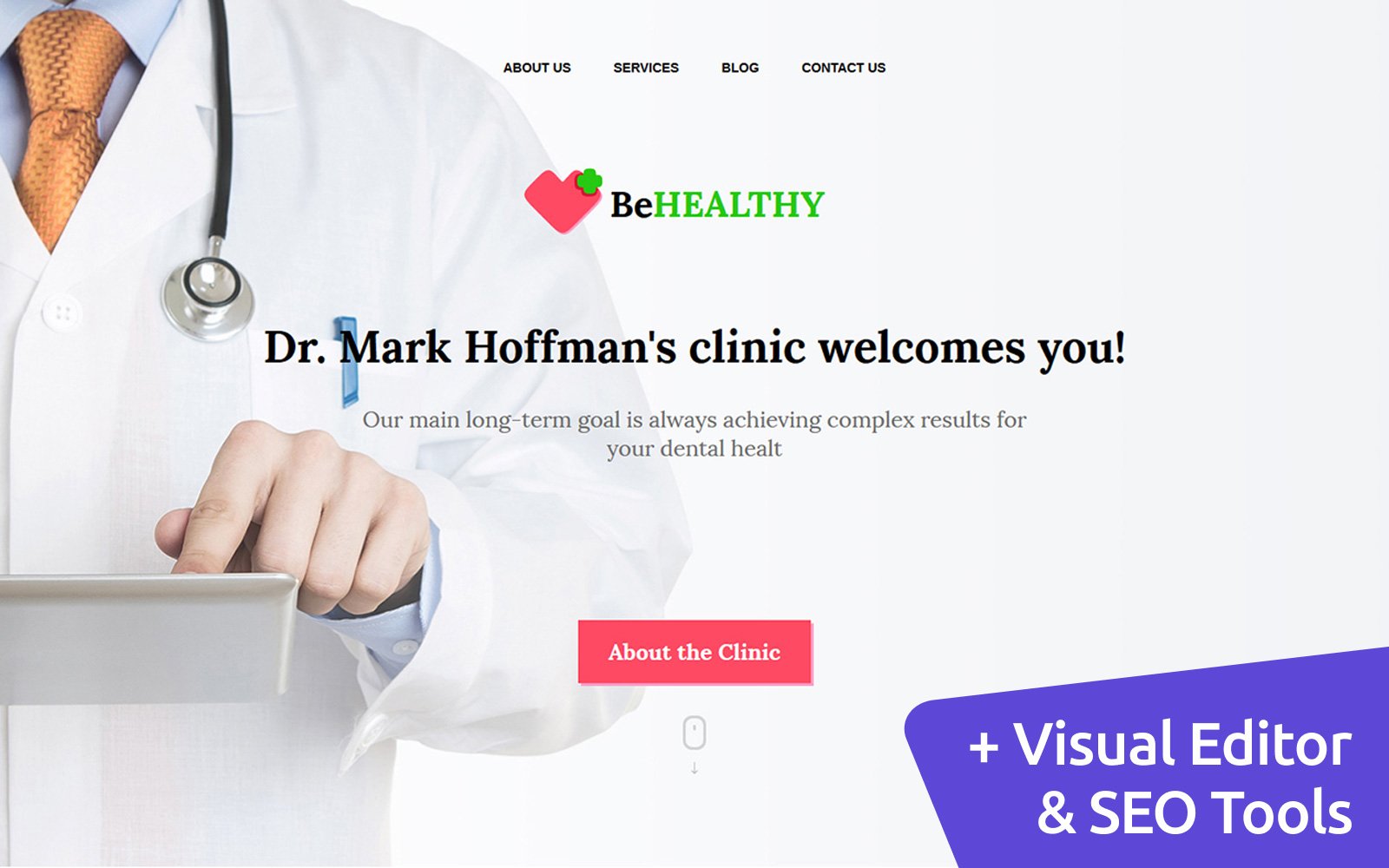 Reszponzív BeHealthy - Private Clinics Moto CMS 3 sablon 58682