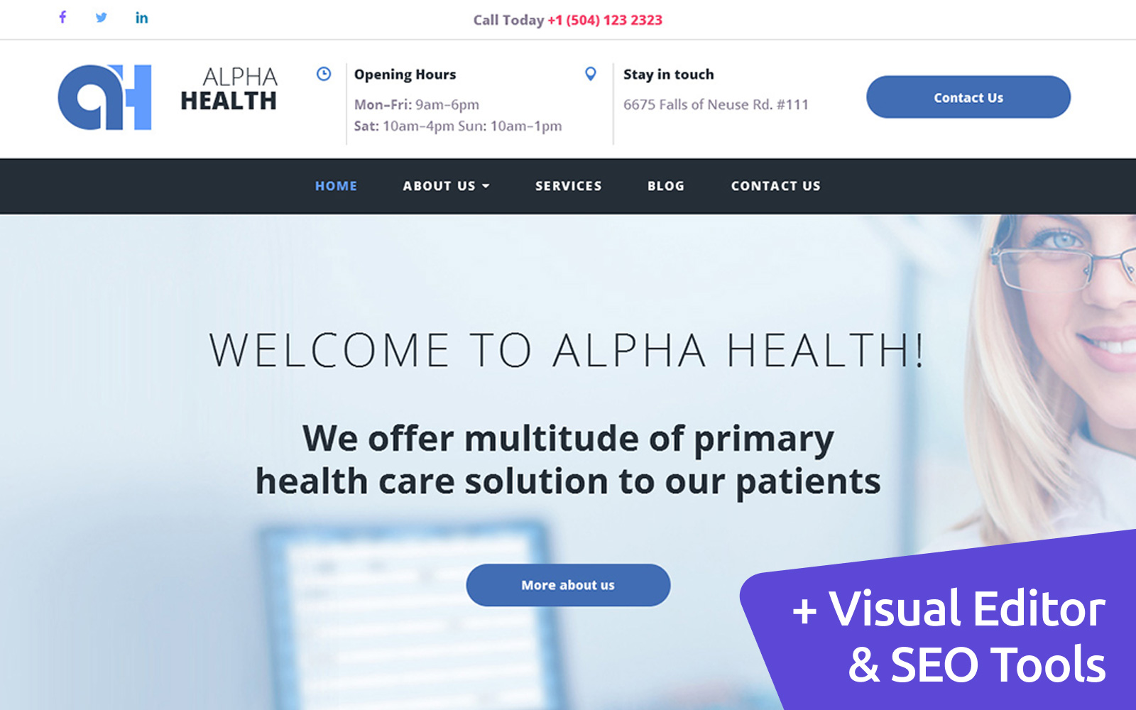Reszponzív Medical Clinic Moto CMS 3 sablon 58686
