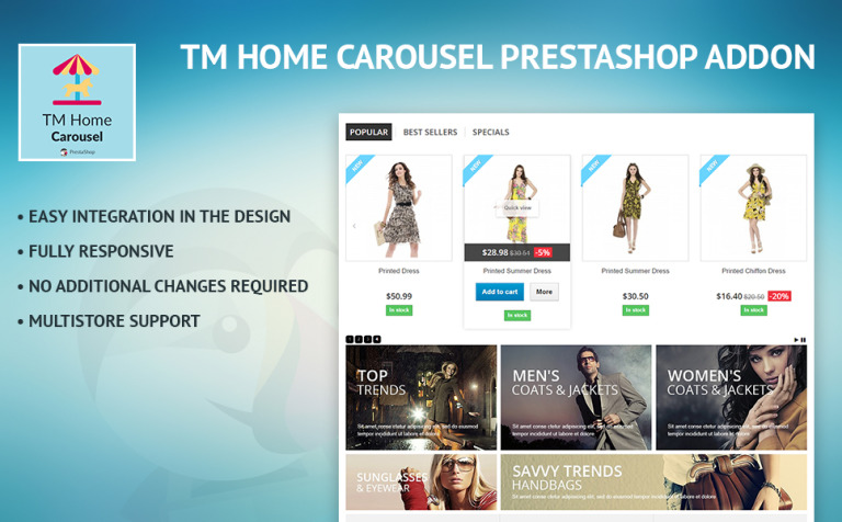 TM Home Carousel PrestaShop Module Theme Big Screenshot TM Home Carousel PrestaShop Module New Screenshots BIG