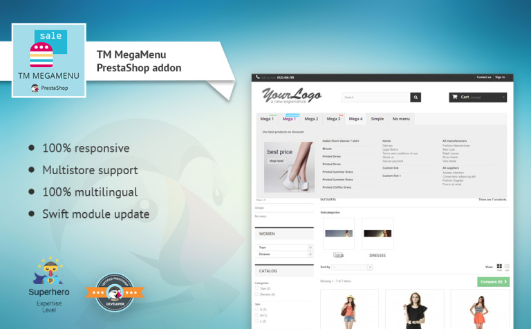 TM MegaMenu PrestaShop Module Template Big Screenshot TM MegaMenu PrestaShop Module New Screenshots BIG