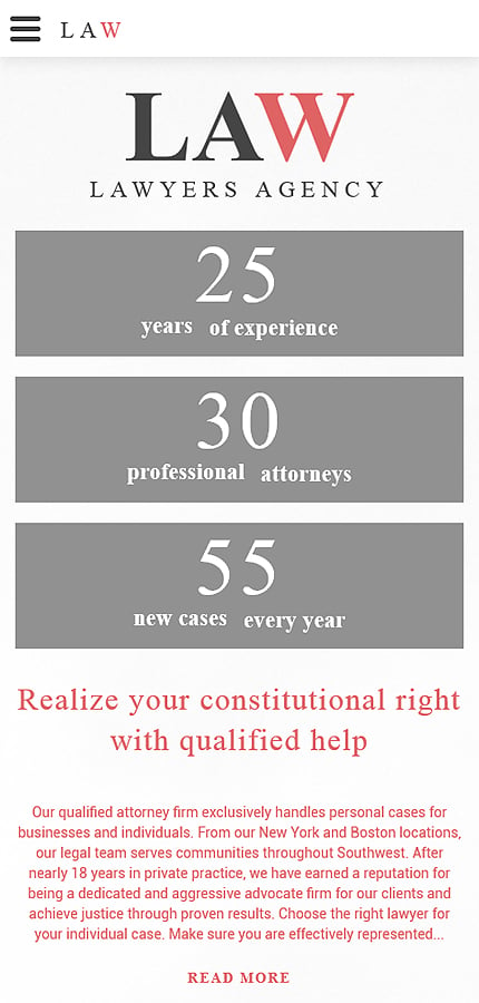 Kit Graphique #58753 Lawyers Bureau Responsive Site - Smartphone Layout 1 